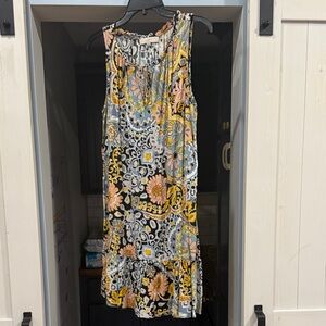 LOFT Vibrant Floral Mini Dress - Black, Yellow, Pink